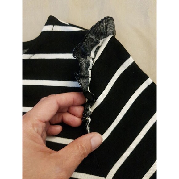 Old Navy Womens Dress Sz Small Striped Ruffle Preppy Punk Gothic Emo Skater - Picture 9 of 14